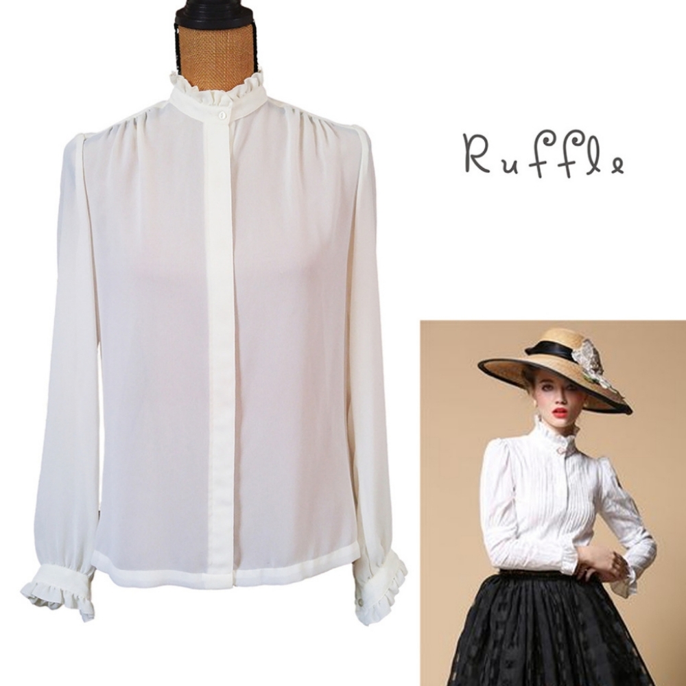 Ruffle Chiffon Blouse